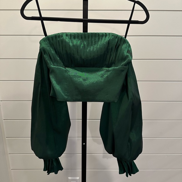 Lovers + Friends Tops - Emerald Green Off the Shoulder Top